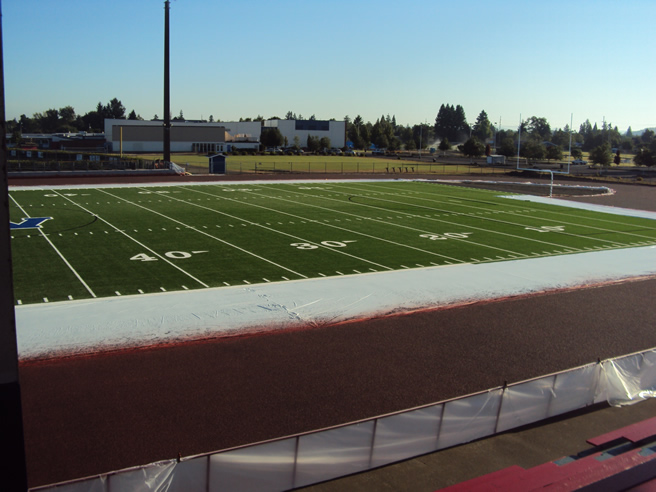 LHS Turf: Nearly Completion: Grading and Design plan for Turf and Track, Lebanon Union High School, Lebanon, OR  (2011)