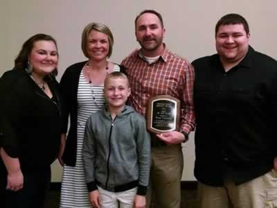 Brian Vandetta and Family with Lebanon Oregon Man of the Year Award